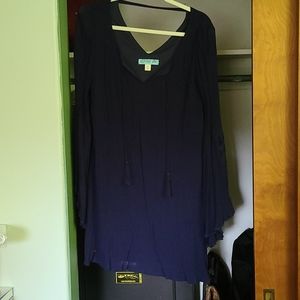 Navy long sleeve mini dress